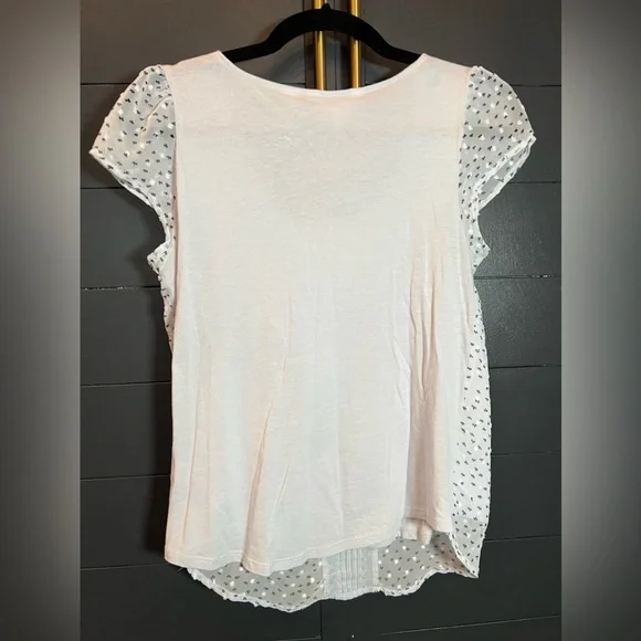 LC Lauren Conrad light baby blue swiss dot short sleeve top Size XS - Picture 5 of 5